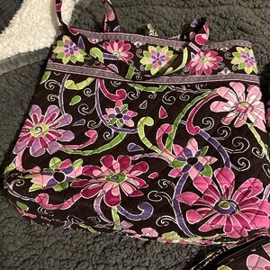 Vera Bradley 4 piece lot vintage print, mini backpack, tote, wallet, and clutch